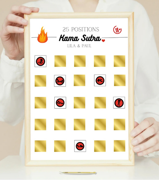 Affiche à gratter - 25 positons Kama sutra