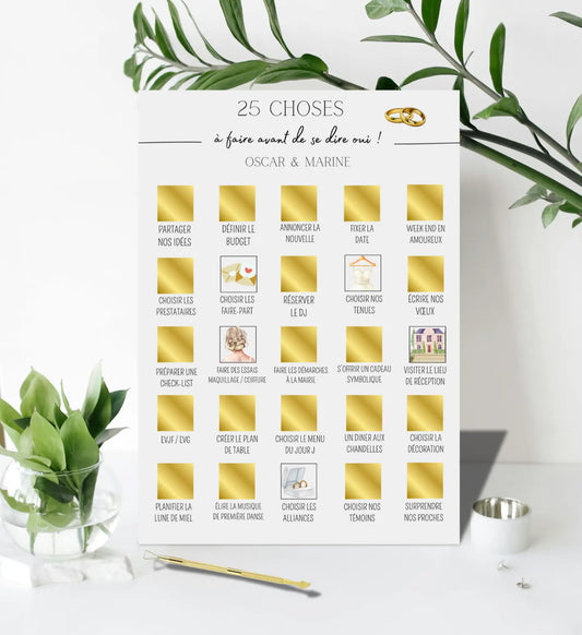Affiche à gratter - 25 choses à faire avant de se dire oui !