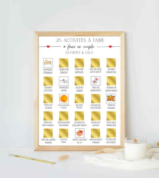 Affiche à gratter - 25 activités à faire en couple