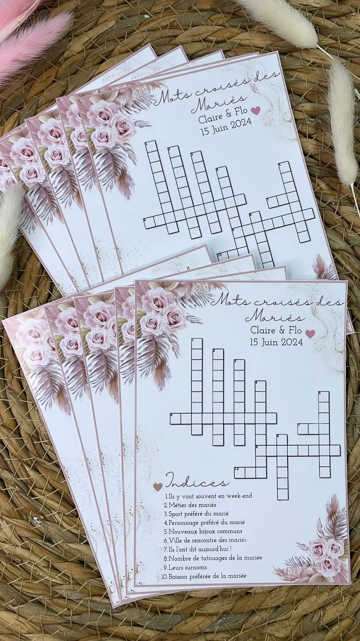 Mots croisés des mariés
